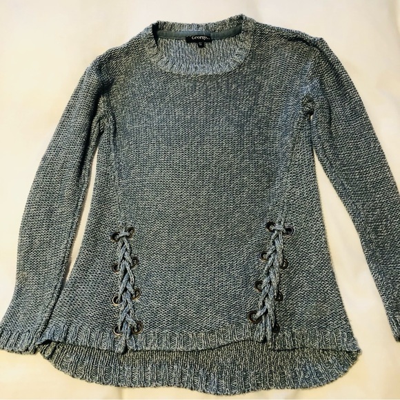 💜3/$30 XS Pullover Sweater with Lacing - Picture 1 of 7